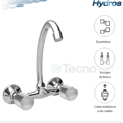 Grifer A Canilla Cocina Pared Hydros Merida Cromado Me Hydros