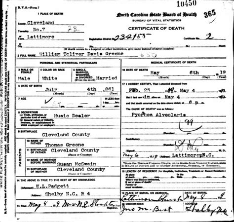 north carolina death certificates