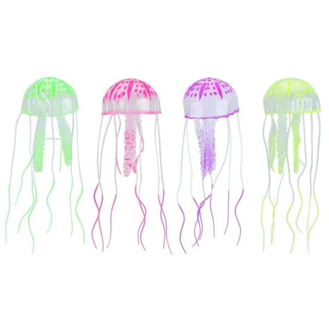 Silicone Fluorescent Simulation Jellyfish, Jellyfish 4PCS Fluorescent ...