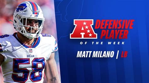 Bills LB Matt Milano earns AFC Defensive Player of the Week