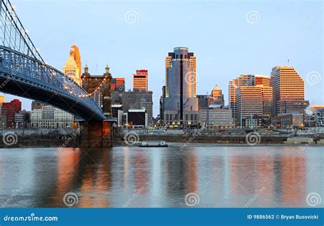 Cincinnati, Ohio Skyline. stock photo. Image of rise, metropolitan ...