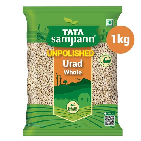 White Tata Sampann Unpolished Urad Whole High In Protein Packaging