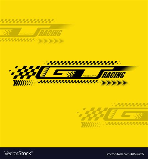 Gt sport race logo yellow background Royalty Free Vector