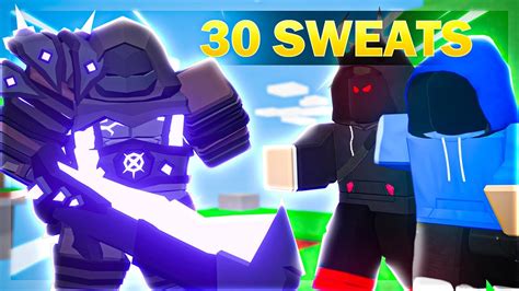 4 VOID BARBARIANS Vs 30 Sweats ROBLOX BEDWARS MANHUNT YouTube