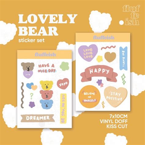 Jual Lovely Bear Sticker Set Shopee Indonesia