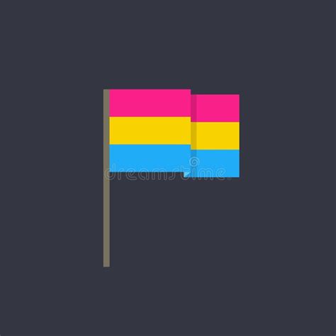 Pansexual Pride Flag, LGBT Community Flag. Flat Icon, Vector ...