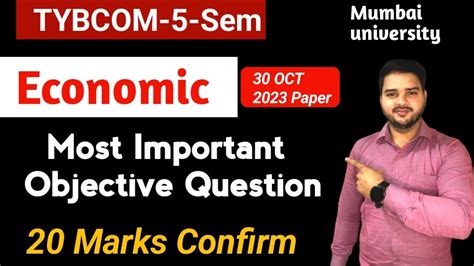 Economic Important Objective With Answer Marks Tybcom Sem