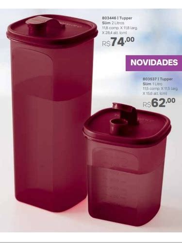 Kit Tupper Slim Pe As Tupperware Litros E Litro R Em