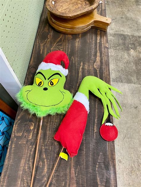 Grinch Theme Head And Arm Christmas Tree Decor Etsy Grinch