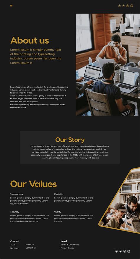 About Us Page Ui Design Behance