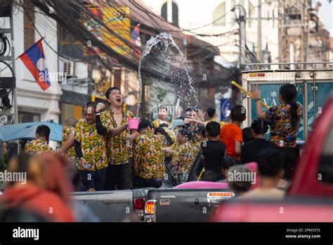 Vientiane Laos Th Apr People Participate In A Street