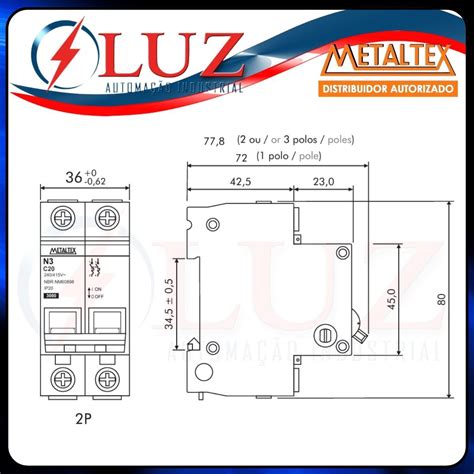 N C Mini Disjuntor Ka Polos Curva C A Metaltex Luz