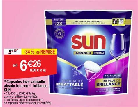 Promo Capsule Lave Vaisselle Format Xxl Sun Absolu Tout En Chez