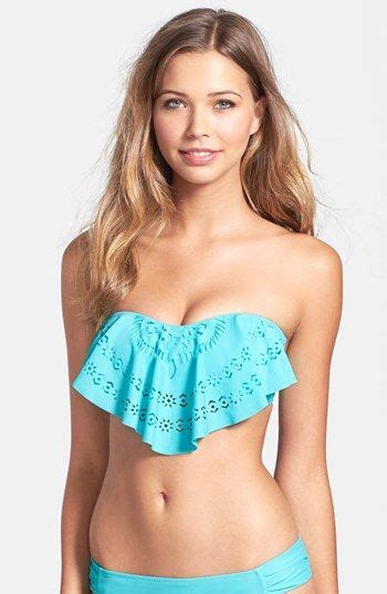 Jessica Simpson Seaglass Flutter Bandeau Bikini Top Available At