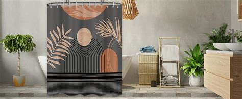 Amazon Giumsi X Boho Mid Century Leaf Shower Curtain Arch