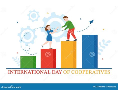 International Day Of Cooperatives Vector Illustration With Hand Earth