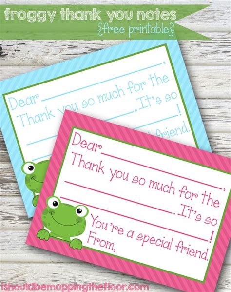 Free Printable Froggy Thank You Notes Thank You Notes Printables