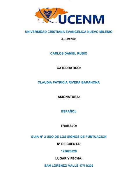 GUIA N 2 DE Español USO DE Signos DE Puntucion lOMoAR cPSD 27543530