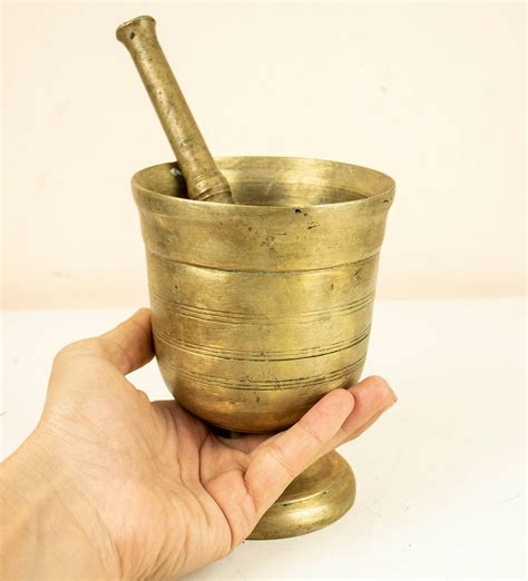 Heavy Vintage Brass Apothecary Mortar And Pestal Etsy