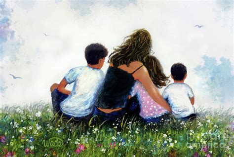 Mother Two Sons And Daughter Hugging Painting By Vickie Wade Pixels