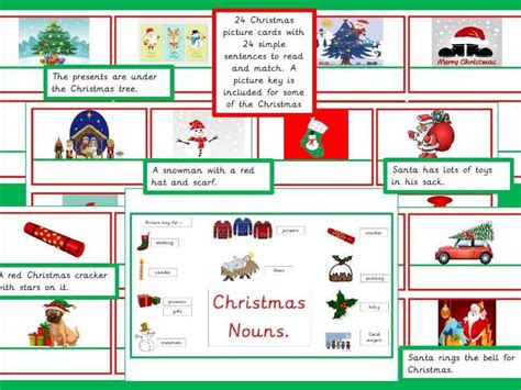 Christmas Picture And Sentence Match Teaching Resources