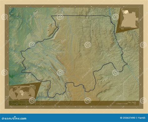 Uige Angola Physical Labelled Points Of Cities Stock Photo Image