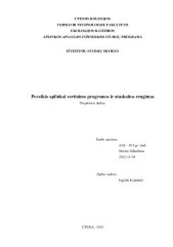 Poveikio Aplinkai Vertinimo Programos Ir Ataskaitos Rengimas