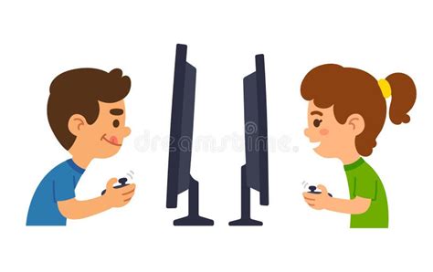 Kids Playing Video Games Clipart