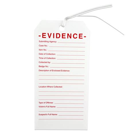 Evidence & Chain of Custody Tags - Crime Scene Forensic Supply Store