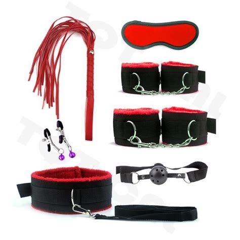 Harnais Bdsm Ensemble De Bondage Sexuel Masque Fouet Clips De Mamelon Plug Anal