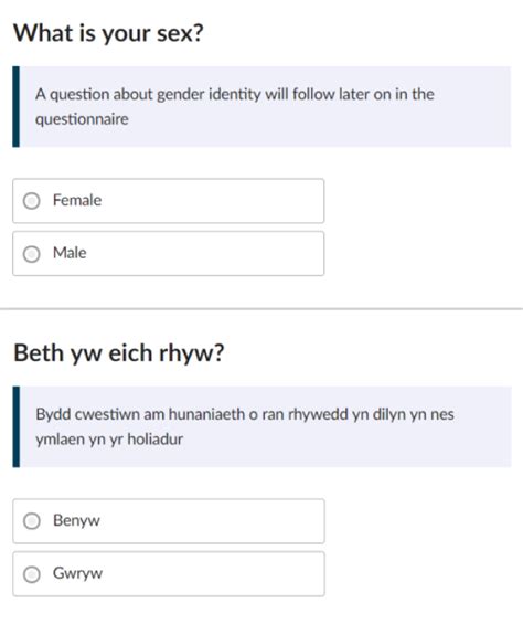 Sex And Gender Identity Question Development For Census 2021 Office