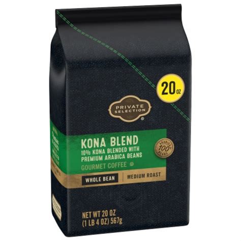 Private Selection Kona Blend Medium Roast Whole Bean Coffee 20 Oz