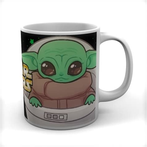 Taza Tazón Estampado Star Wars Mandalorian Baby Yoda Mind Cuotas