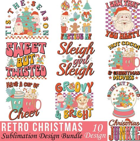 Retro Christmas Sublimation Design Bundle 28861323 Vector Art At Vecteezy