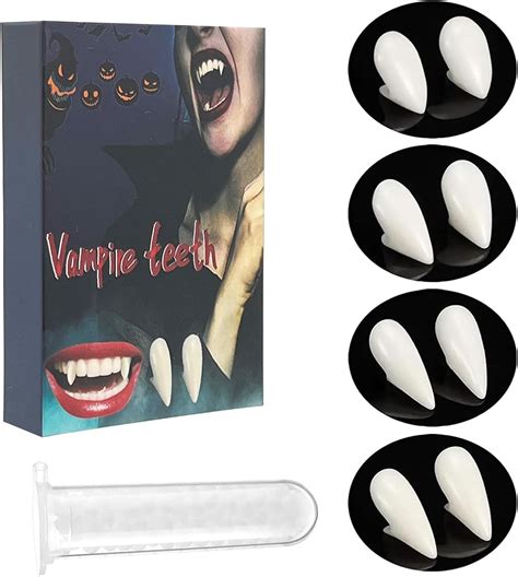 Jingyukj 4 Pairs Vampire Teethhalloween Vampire Fangs With Adhesive