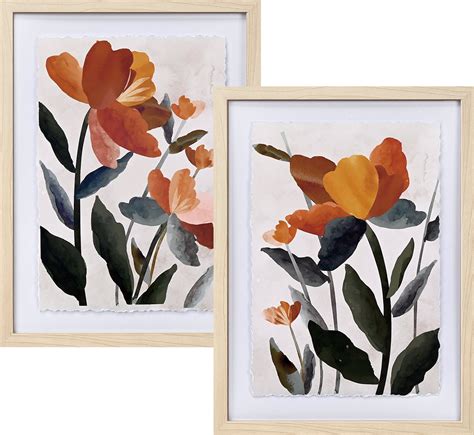 Free Shipping Artbyhannah Pack X Inch Neutral Floral Framed Wall