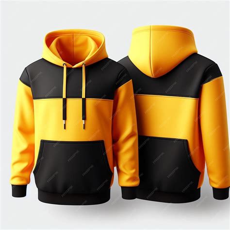 premium photo bold yellow amp black hoodie template showcase