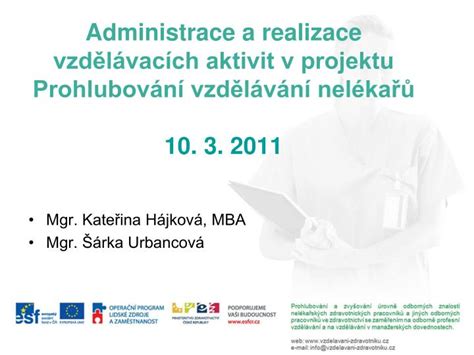 Ppt Mgr Kate Ina H Jkov Mba Mgr Rka Urbancov Powerpoint