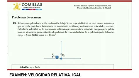 Examen Velocidad Relativa Icai Youtube