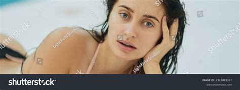 Brunette Woman Bikini Sexy Model Wet Stock Photo Shutterstock