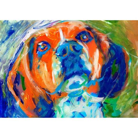 Colorful Abstract Acrylic Painting Dogs