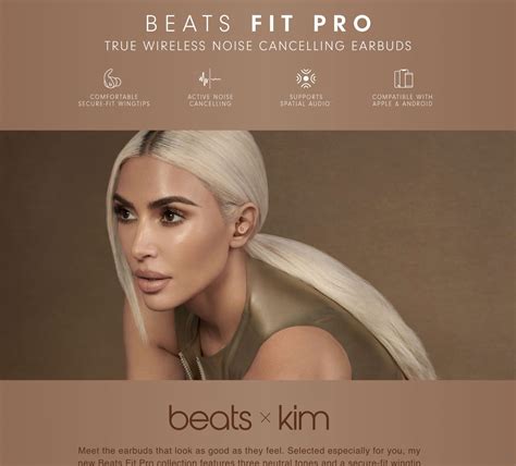 Beats Fit Pro X Kim Kardashian True Wireless Noise Cancelling Earbuds Dune With