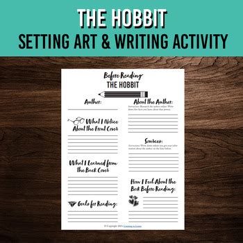 The Hobbit Before Reading Guide Printable Book Study Worksheet