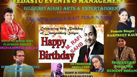 Tribute to Mohammed Rafi on 24-Dec his 95th B'day - SponsorMyEvent