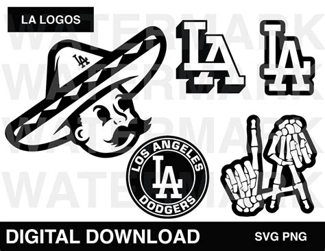 Los Angeles Dodgers Logo Angels La Svg Png Instant Download Etsy