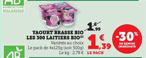 Promo Yaourt Brass Bio Les Laitiers Bio Chez Super U Icatalogue Fr