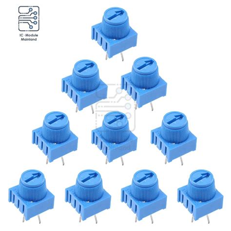 10pcs 3386P 1 103 Trimpot Potentiometer Resistor 10KΩ Ohm 10K with Knob