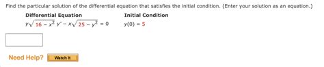 Solved Find The Particular Solution Of The Differential Chegg