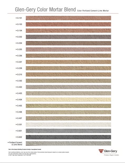 Spec Mix Mortar Color Chart | Printable Templates Free