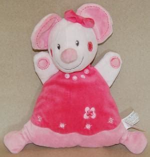 Doudou Souris Semi Plat Triangle Rose Nicotoy Kiabi Kitchoun